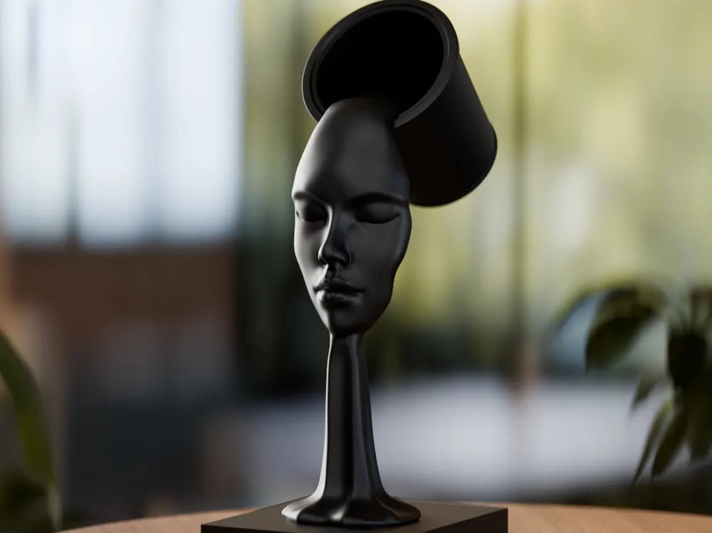 Ethereal Flow Face Sculpture Figurine