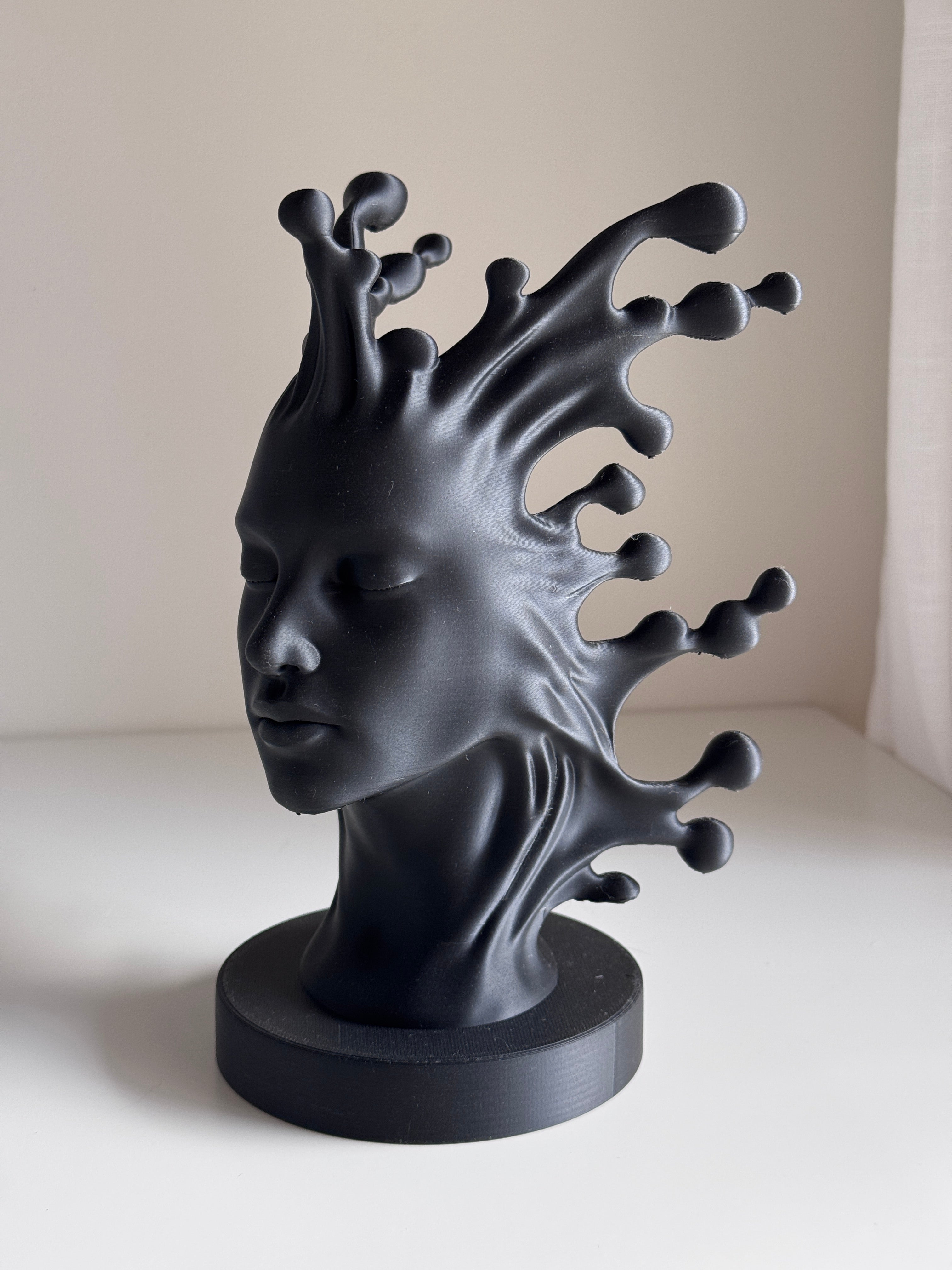 Fluid Mind — Abstract Black Sculpture