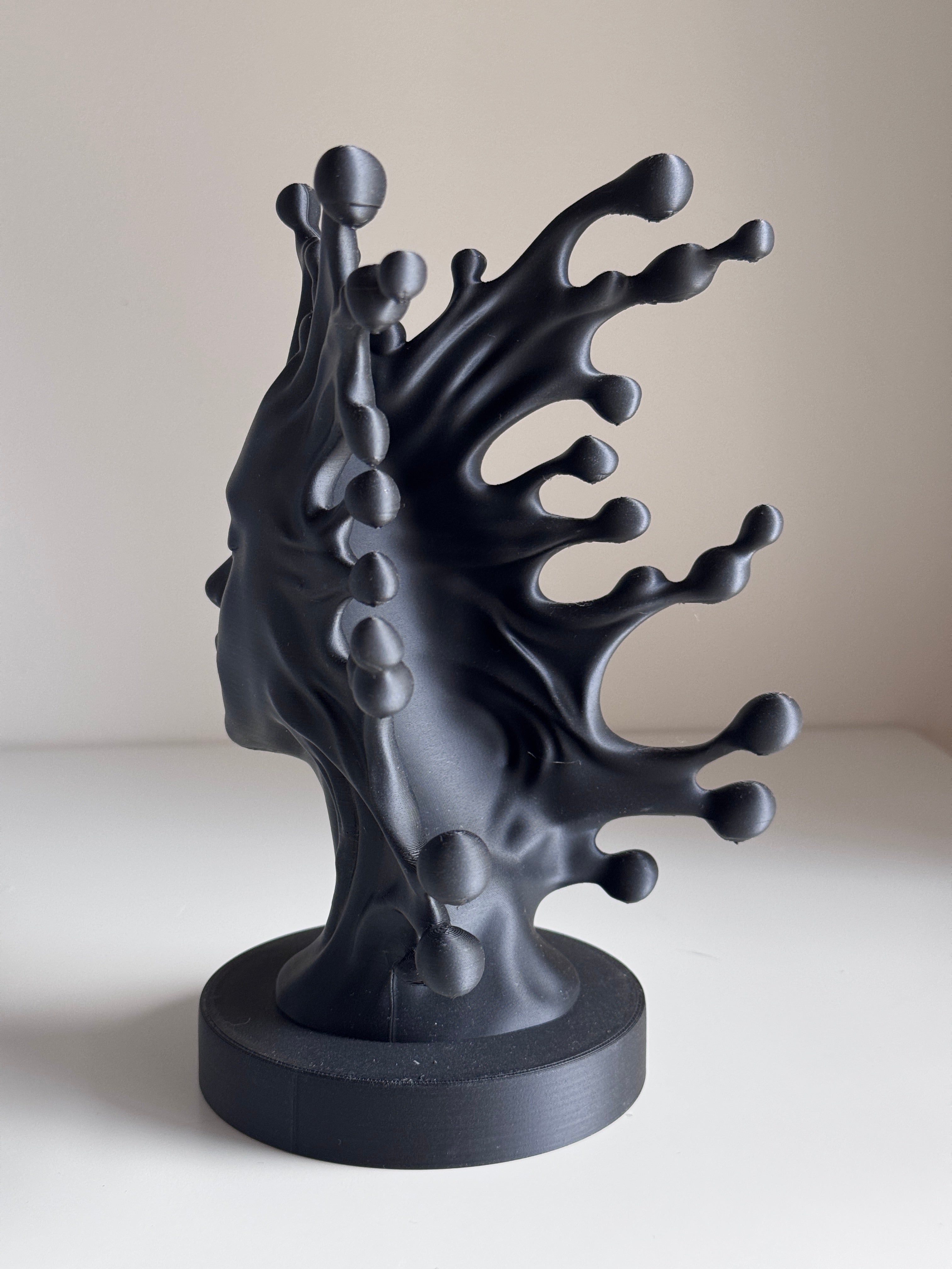 Fluid Mind — Abstract Black Sculpture