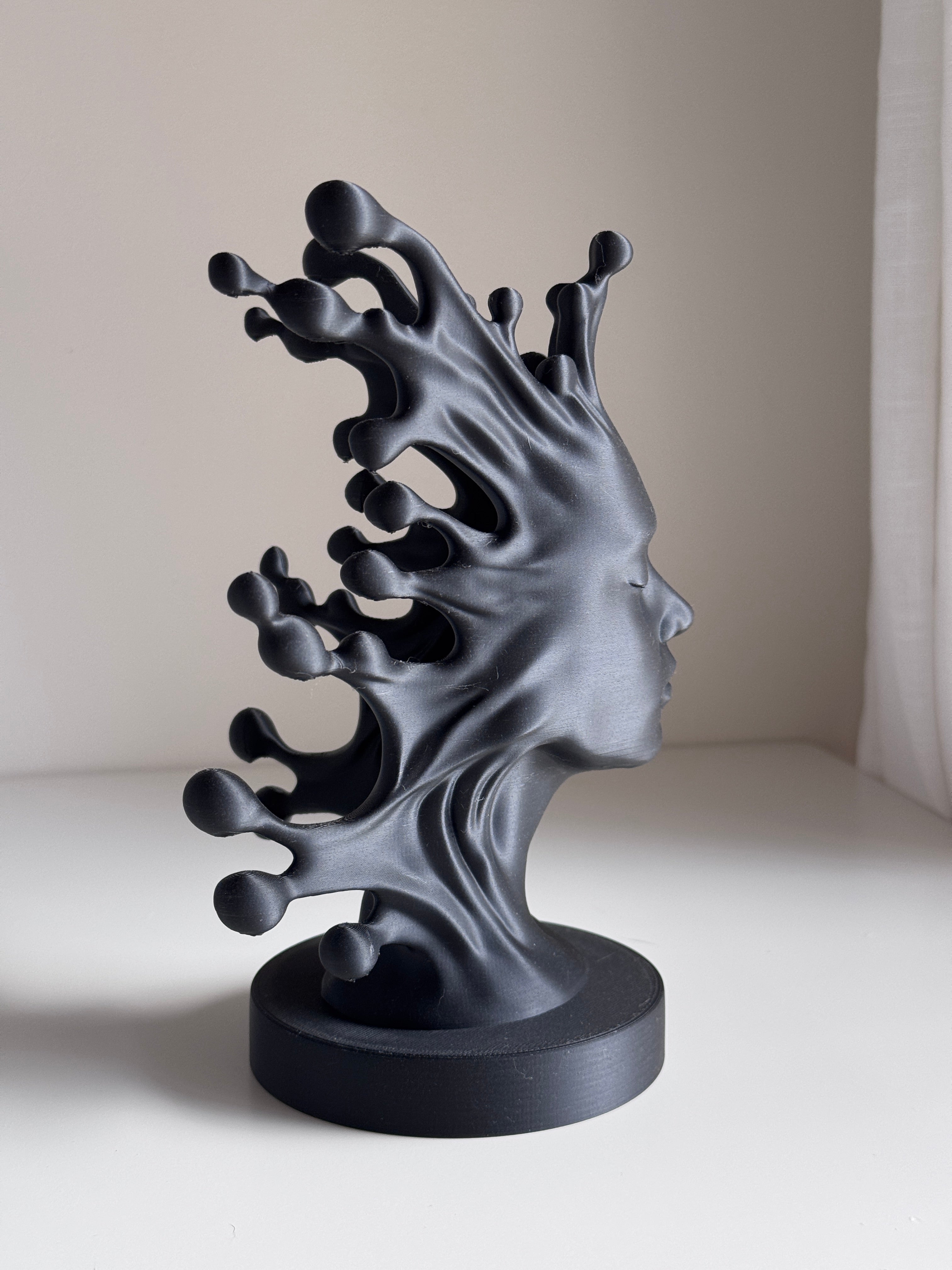 Fluid Mind — Abstract Black Sculpture