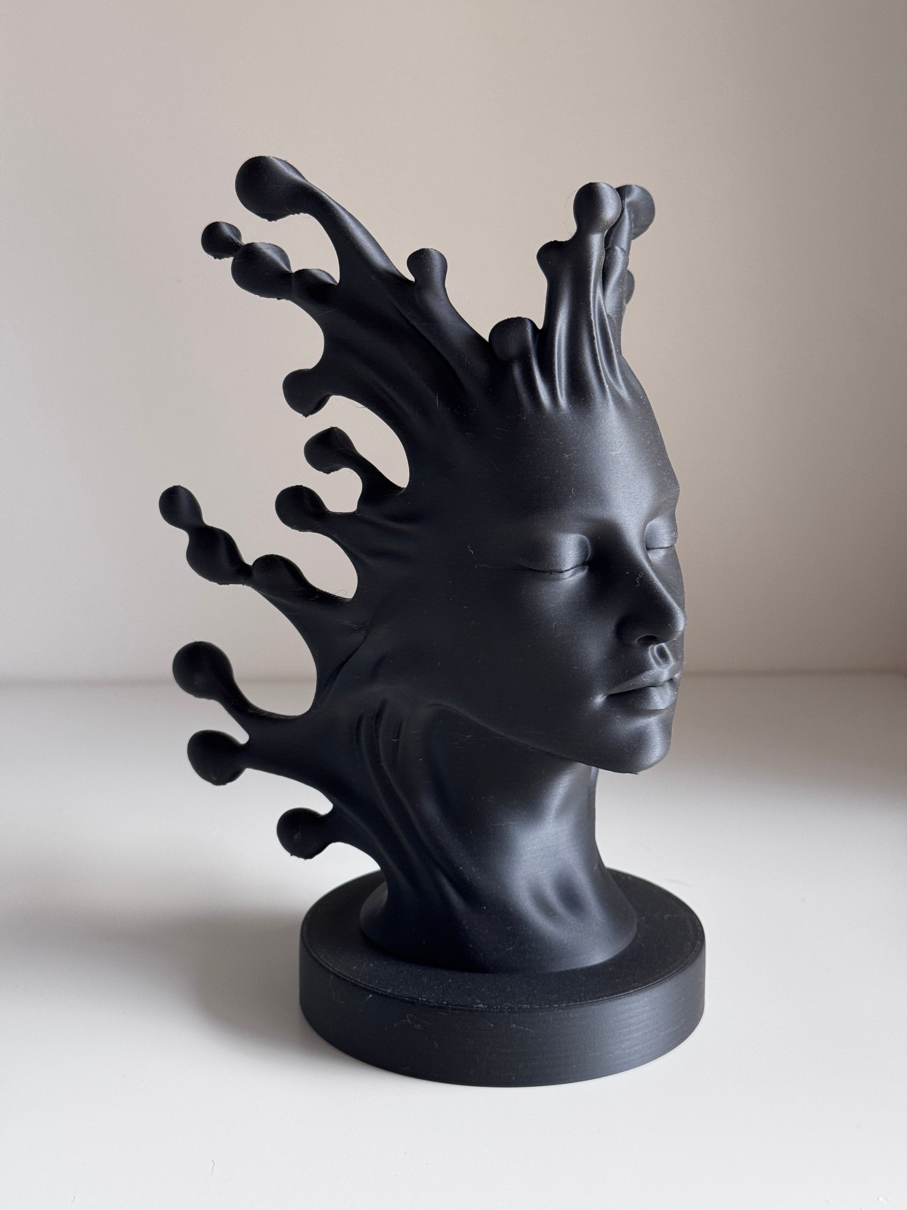 Fluid Mind — Abstract Black Sculpture