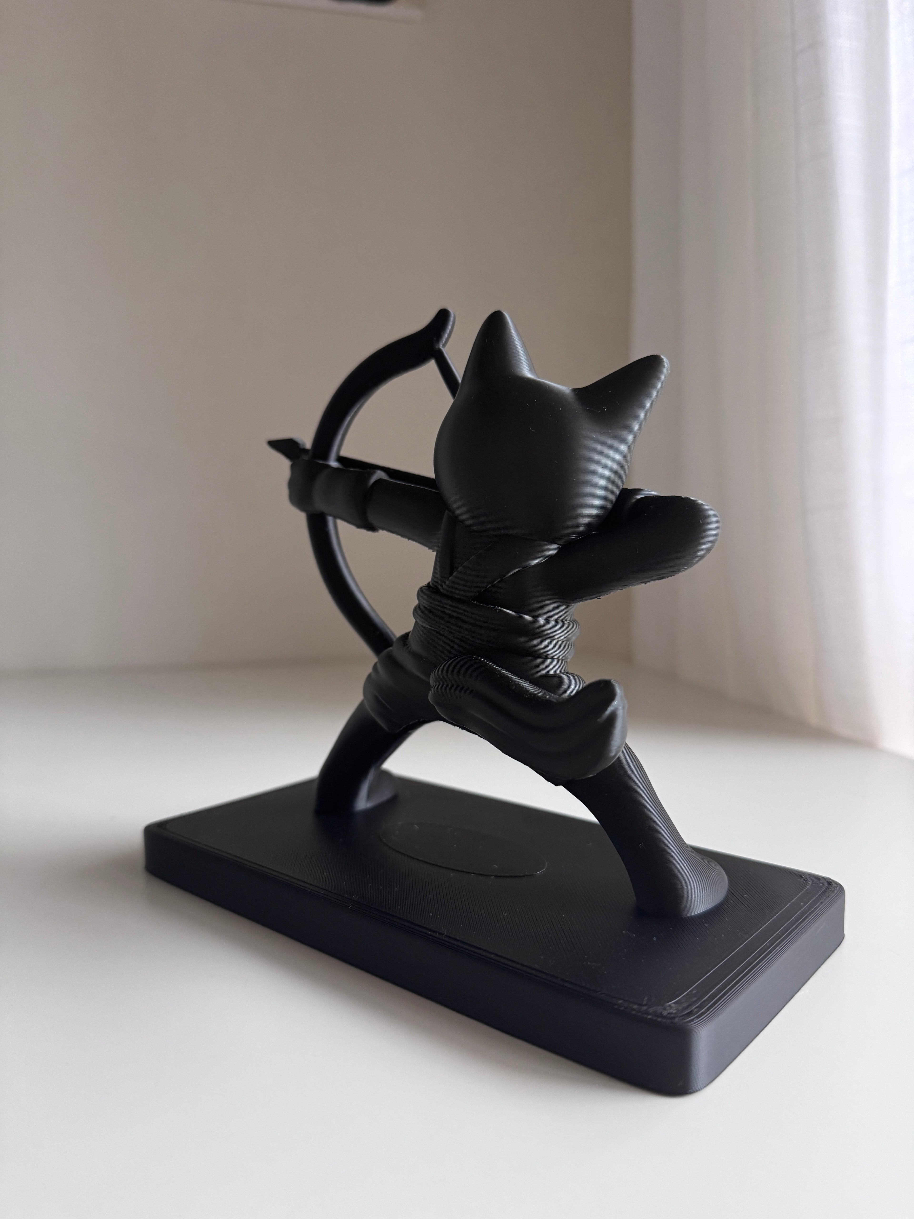 Archer Cat Figurine in Japanese Costume