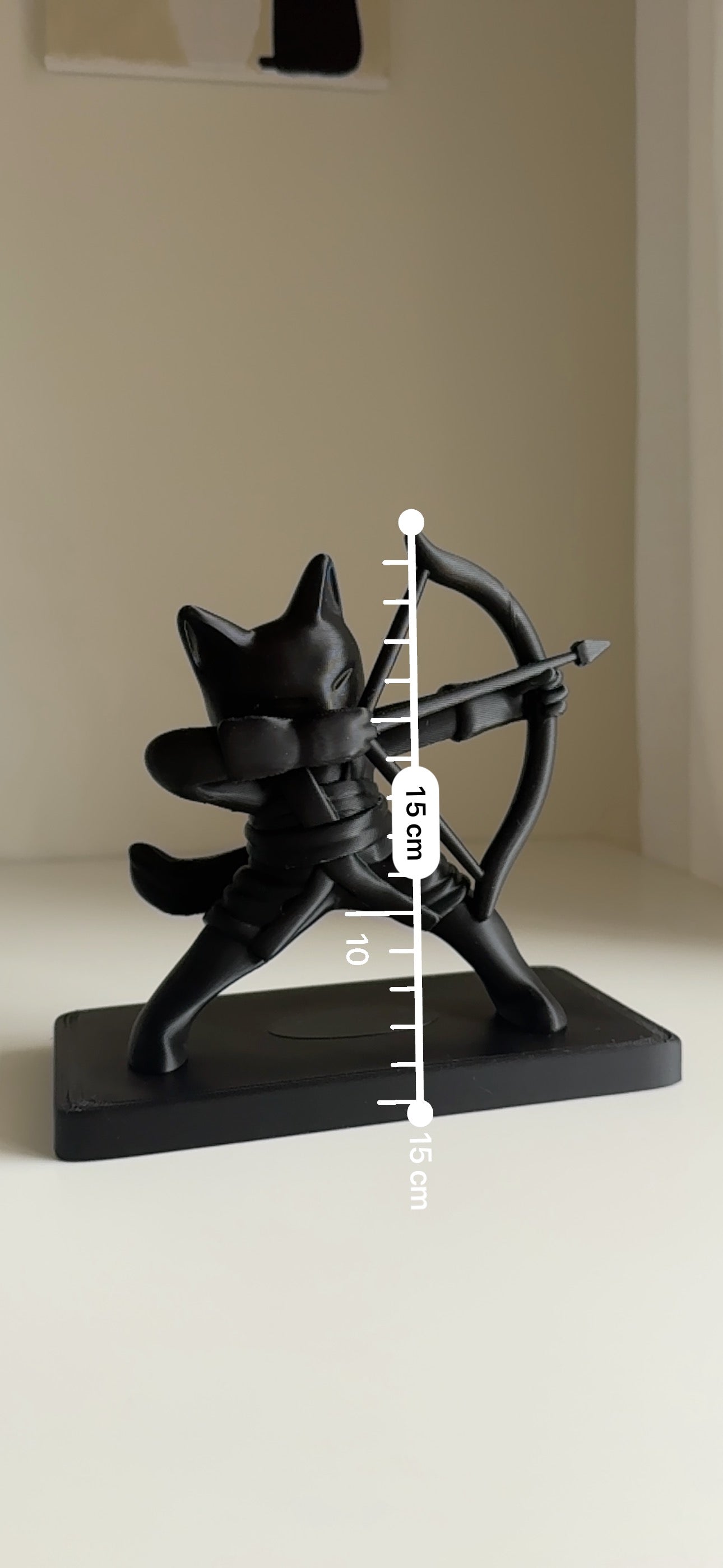 Archer Cat Figurine in Japanese Costume