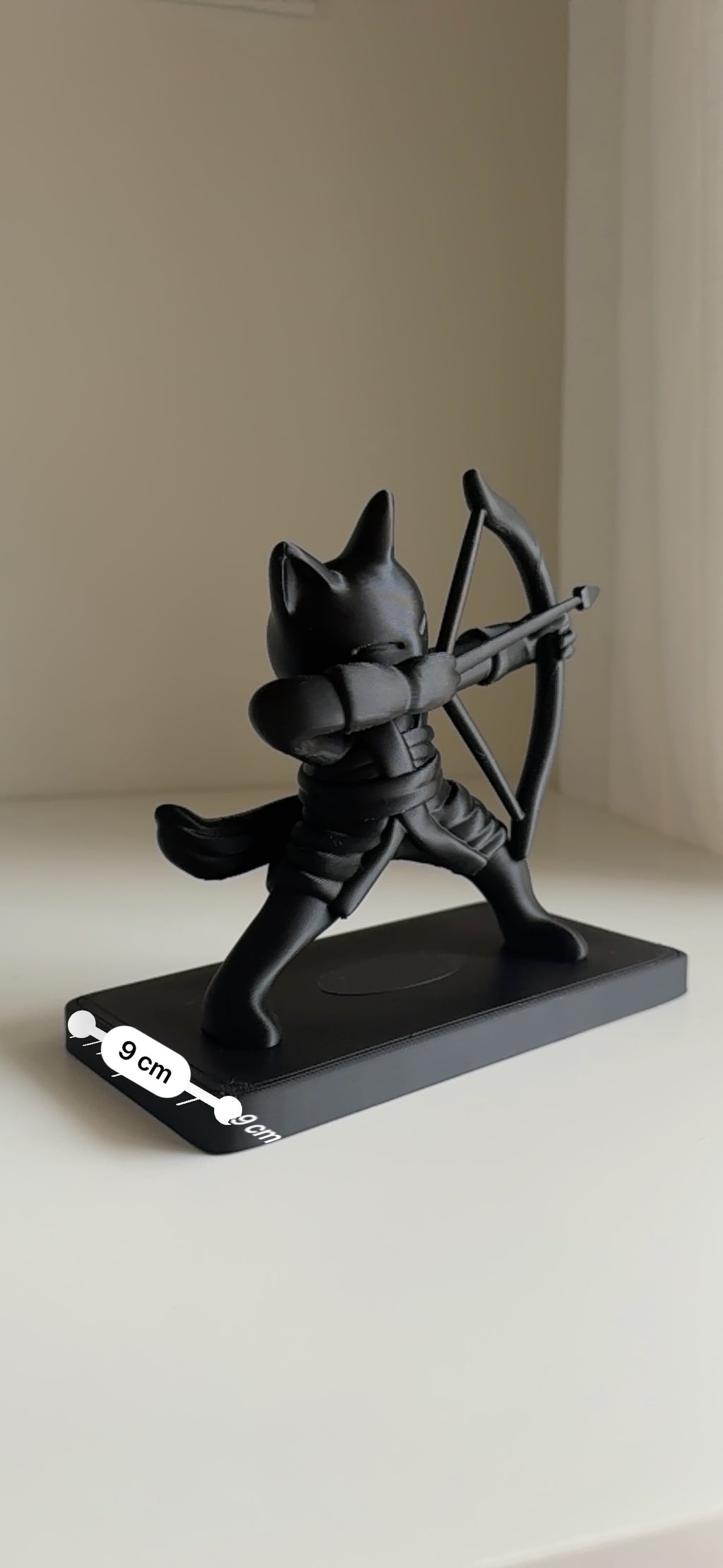 Archer Cat Figurine in Japanese Costume