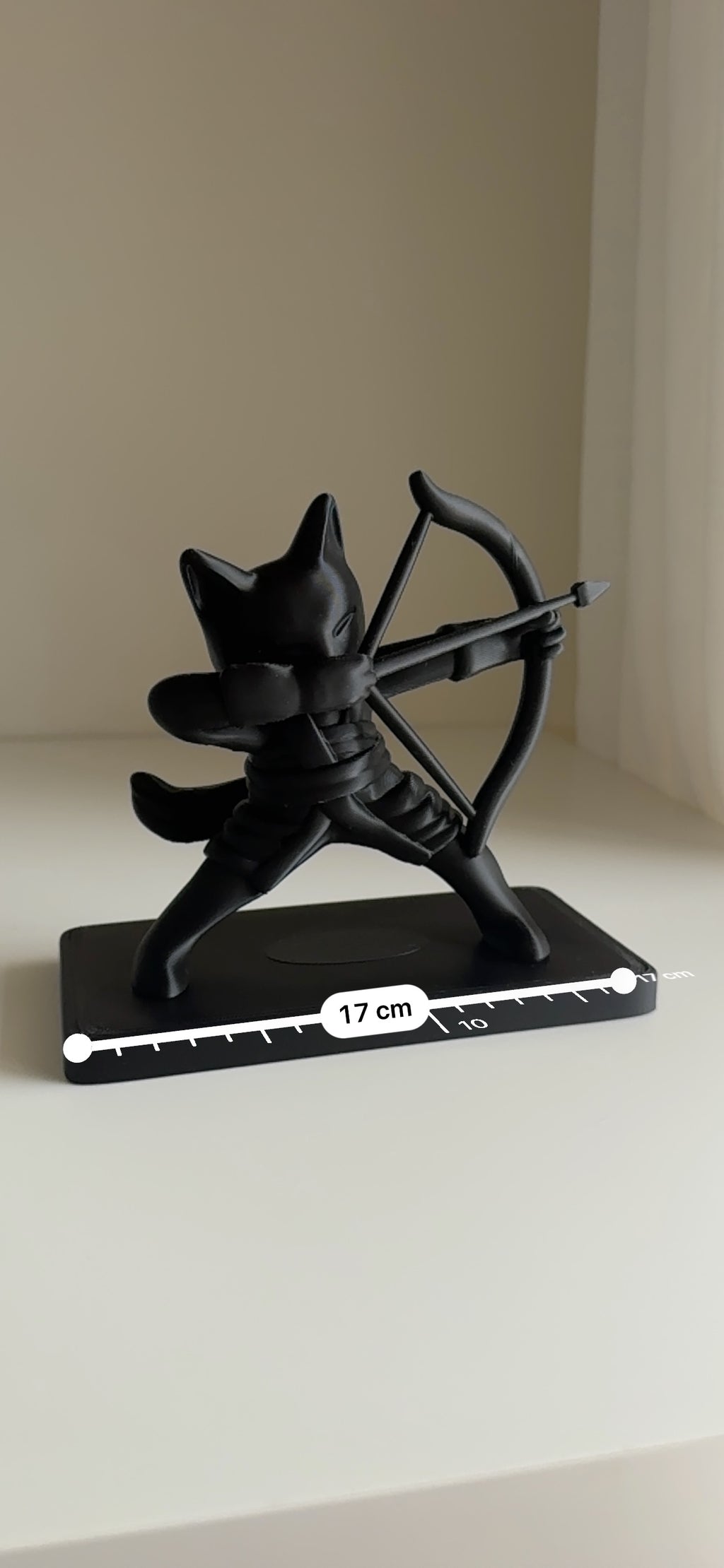 Archer Cat Figurine in Japanese Costume