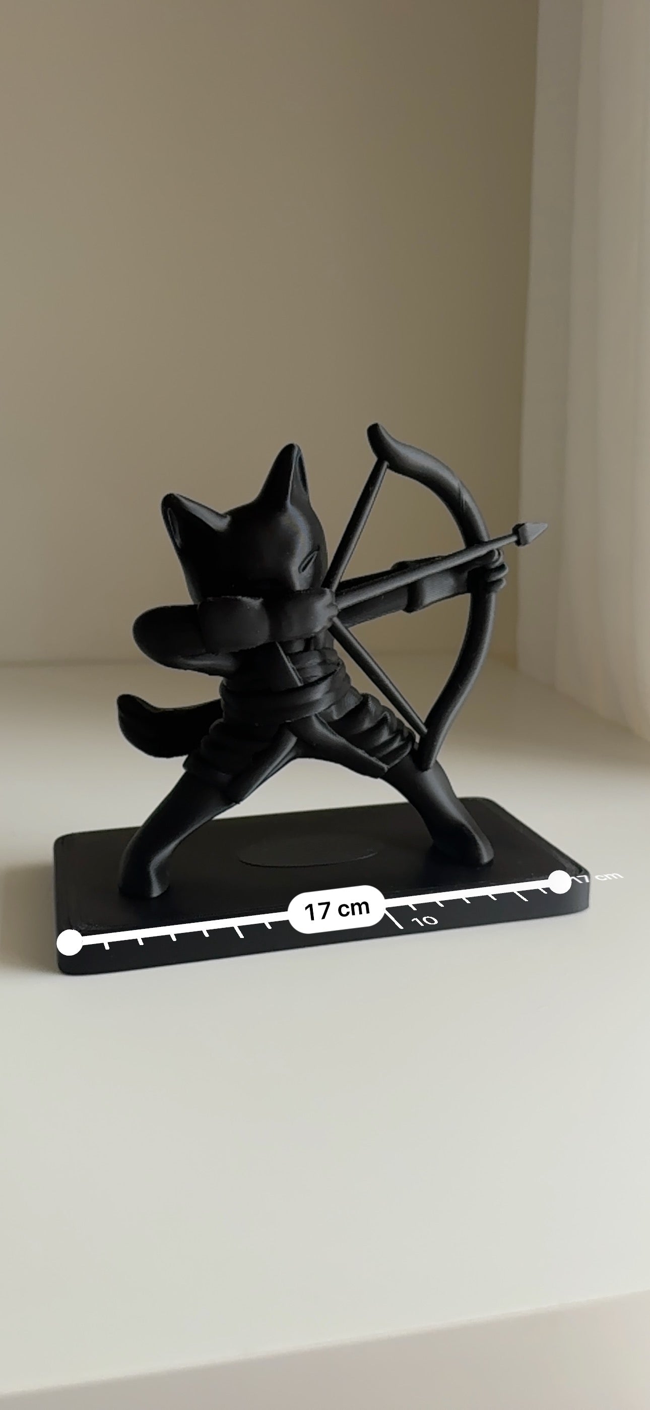 Archer Cat Figurine in Japanese Costume
