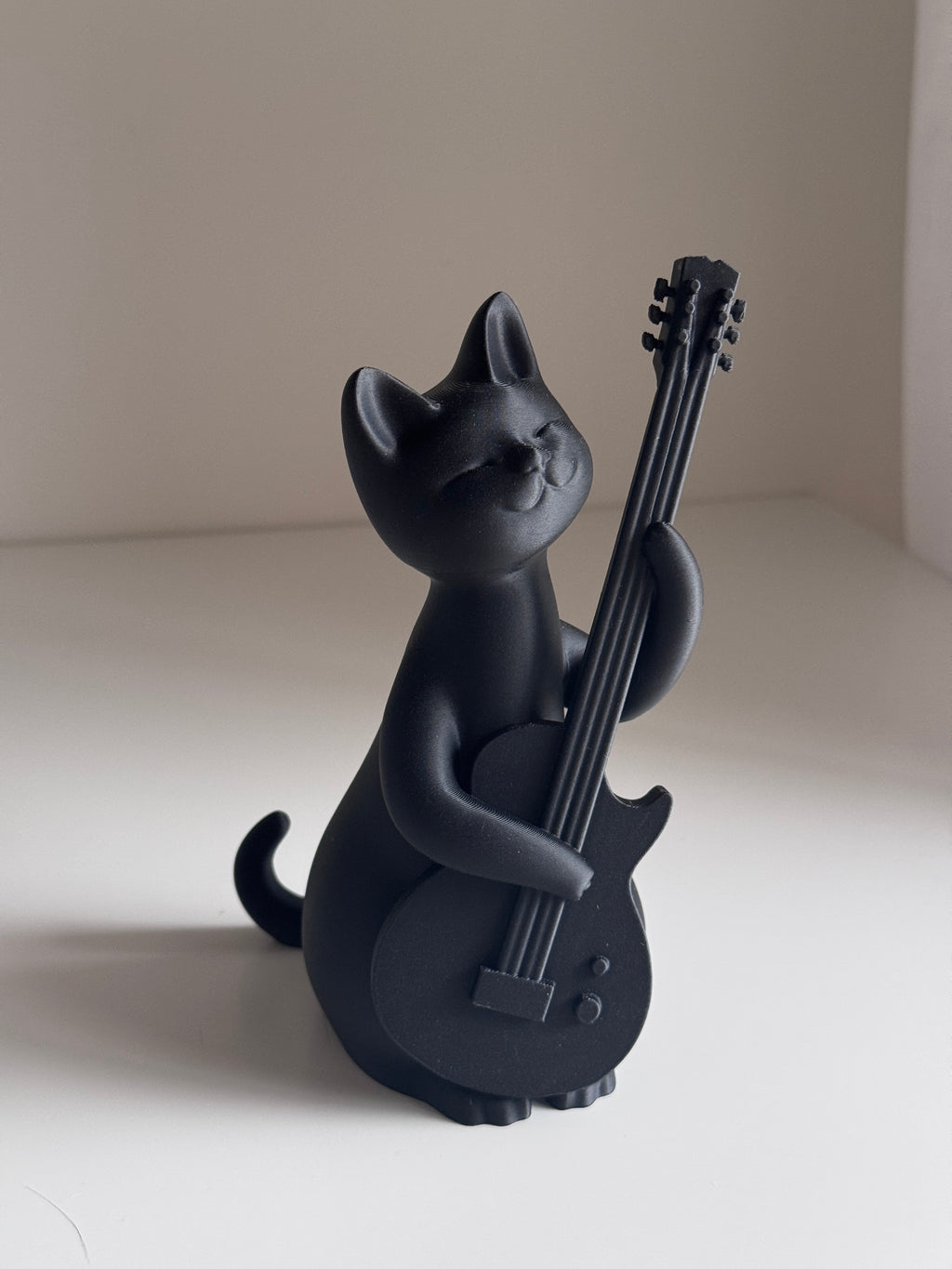 Guitarist Cat Figurine