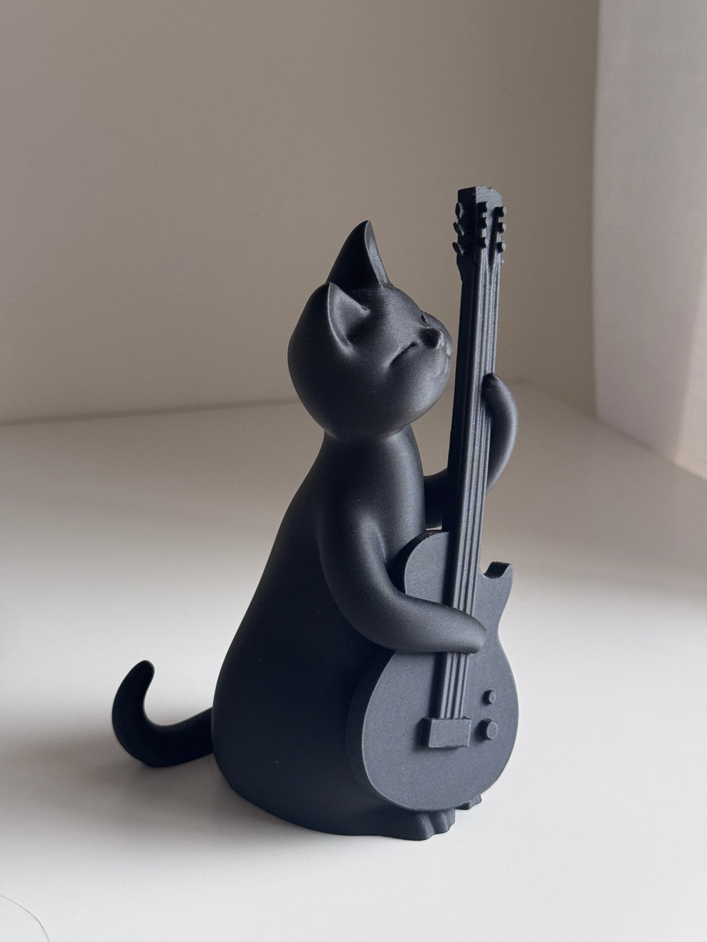 Guitarist Cat Figurine