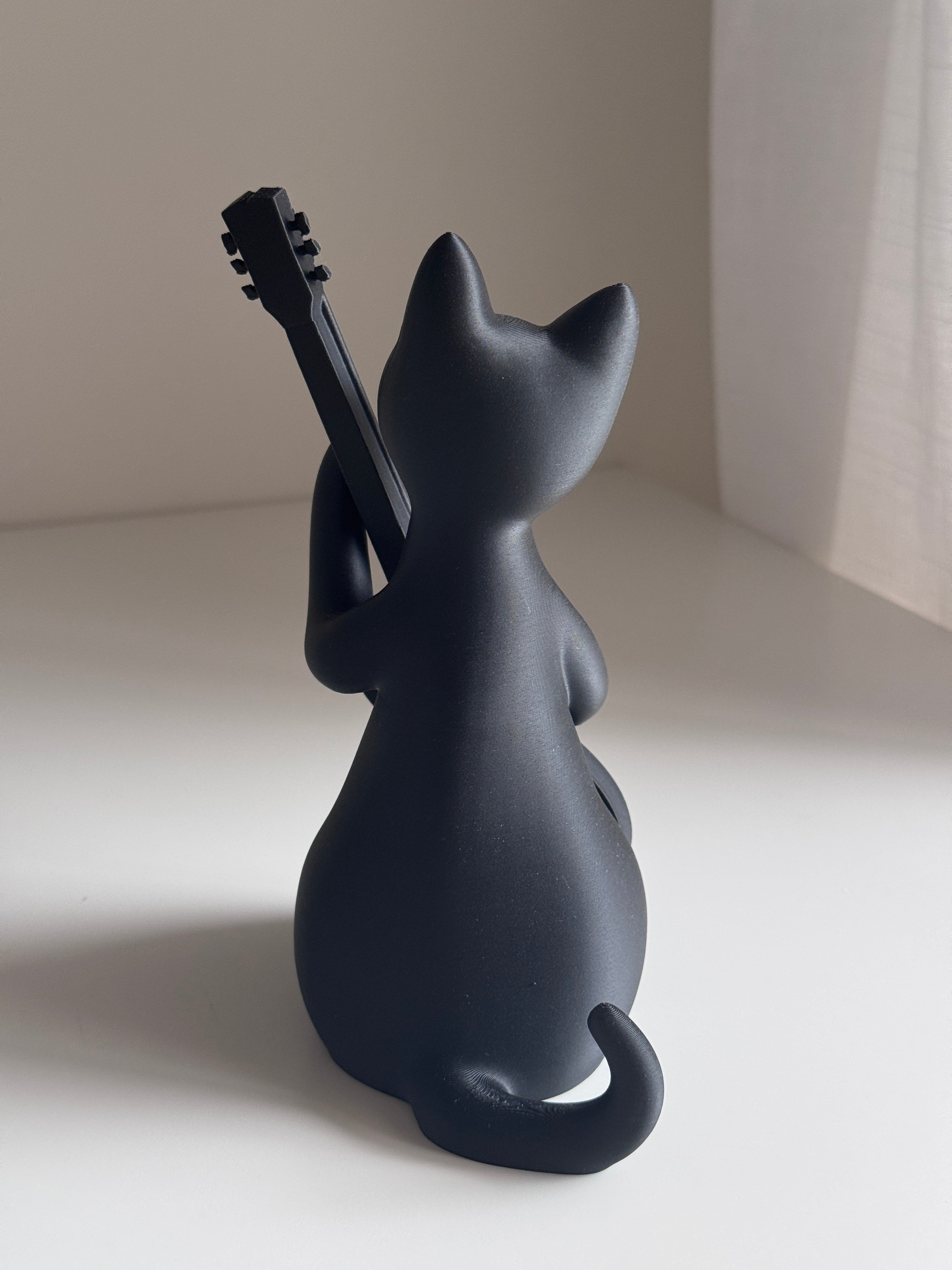 Guitarist Cat Figurine