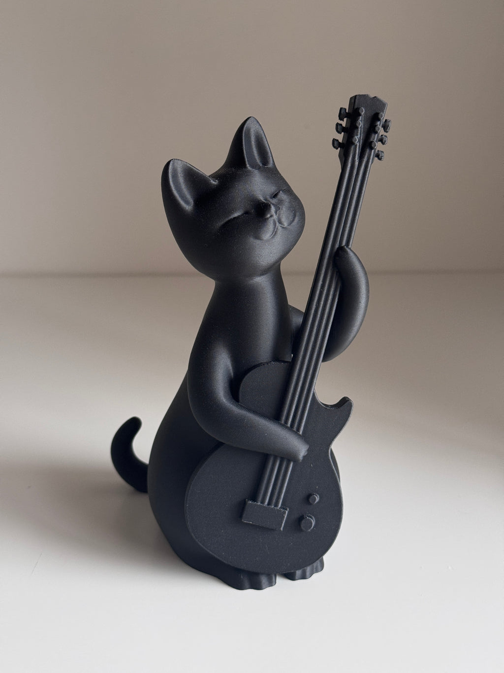 Guitarist Cat Figurine