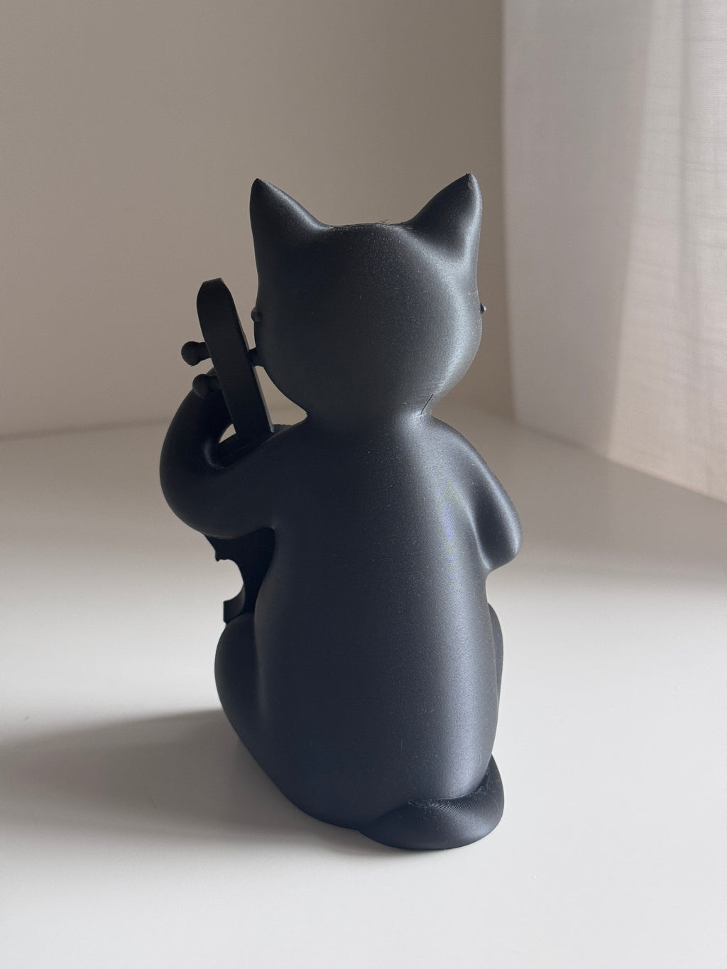 Cellist Cat Figurine