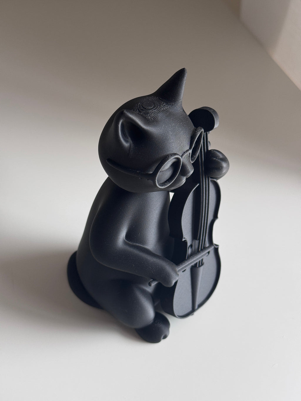 Cellist Cat Figurine