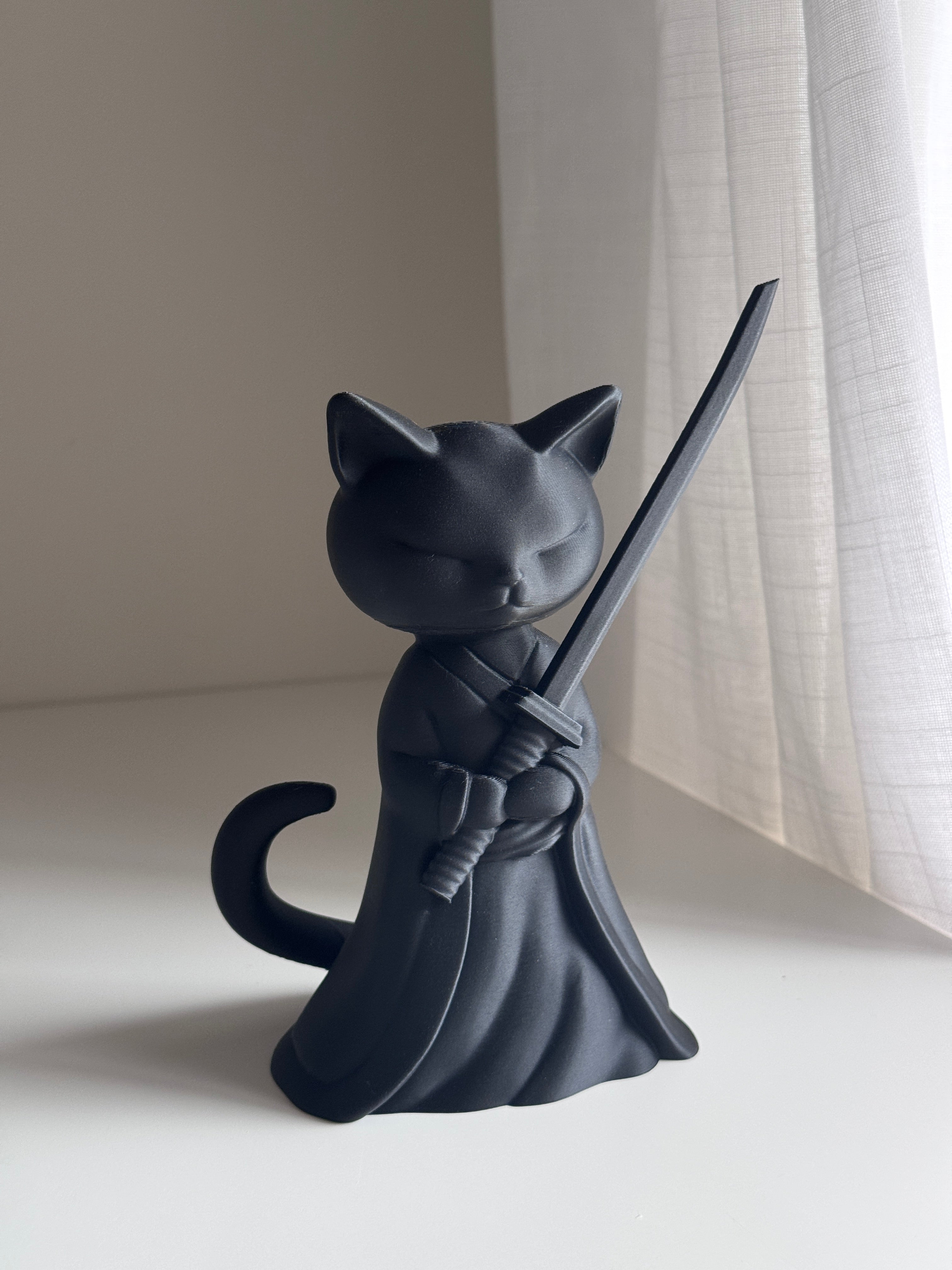 Samurai Warrior Cat Figurine