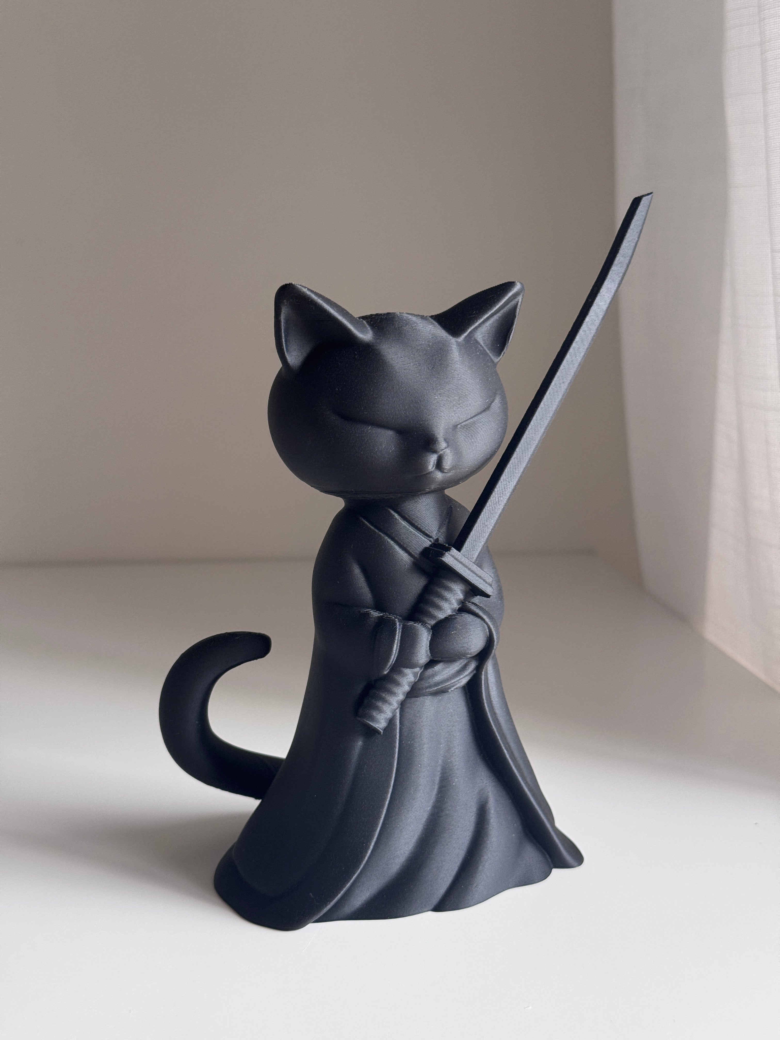 Samurai Warrior Cat Figurine