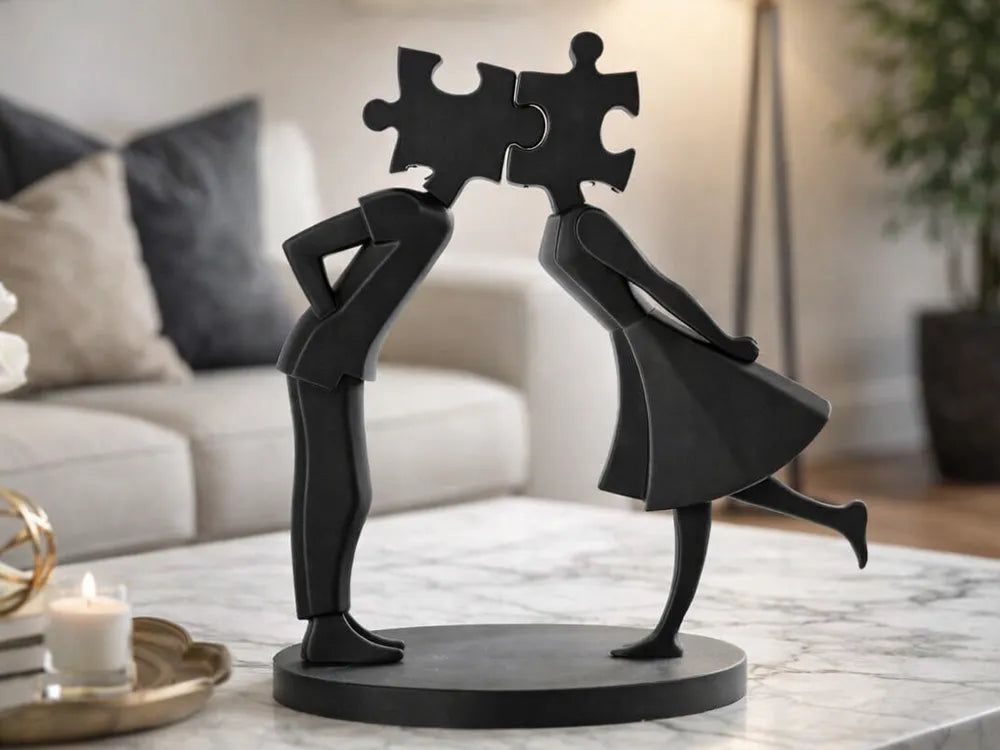 Puzzle Piece Couple Desk Statue