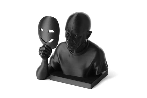 Behind the Mask Man Sculpture Figurine