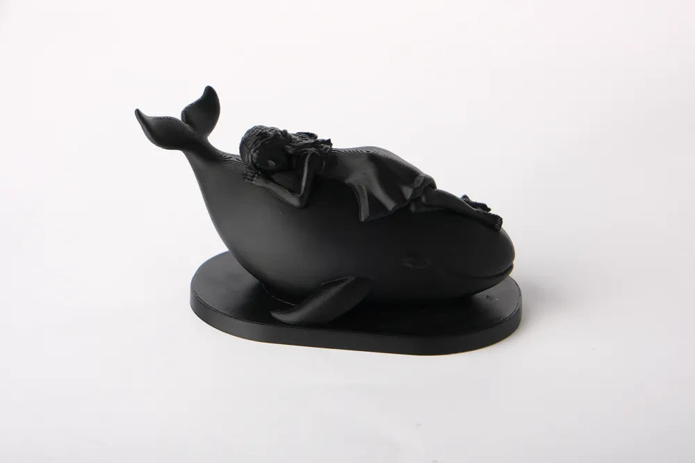 Whimsical Whale & Girl Desk Sculpture Figurine