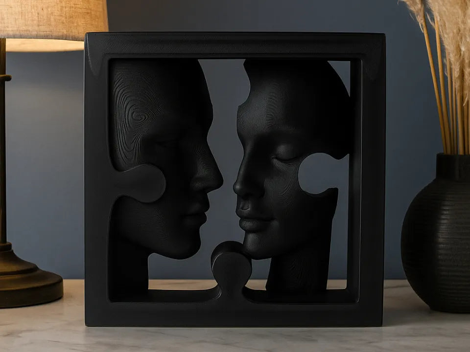 Puzzle Faces Sculpture